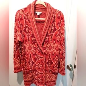 NWOT GORGEOUS COLDWATER CREEK KNEE-LENGTH SHAWL COLLAR CARDIGAN!